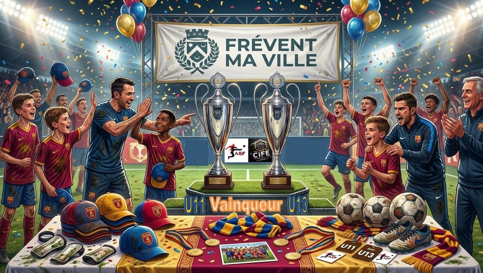 Trophées des vainqueurs U11 et U13 du tournoi CIFE à Frévent